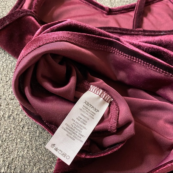 Garage Rich Wine Velvet Crop Tank Top - Picture 7 of 10